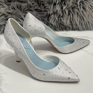 Mix no. 6 white heels with silver rhinestones. Size 9.5 in great condition